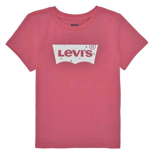 Vêgoes Fille T-shirts manches courtes Levi's MULTI DAISY BATWING TEE Rose / Blanc