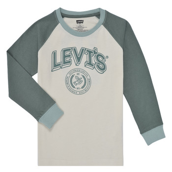 Vêtements Garçon T-shirts von manches longues Levi's PREP COLORBLOCK LONGSLEEVE Blanc / Vert