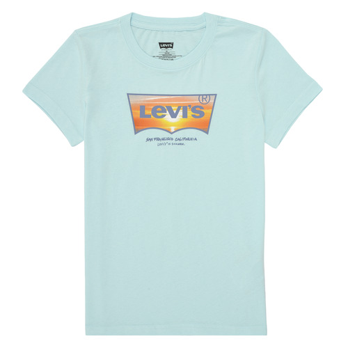 Vêtements Garçon T-shirts Gazelle courtes Levi's SUNSET BATWING TEE Bleu / Orange