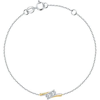 Montres & Bijoux Bracelets Cleor Bracelet  en Or 375/1000 Bicolore et Diamant Multicolore