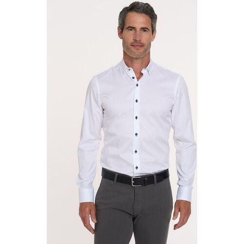 Vêtements Homme Chemises manches longues R2 Amsterdam R2 Chemise Twill Blanche Manches Extra Longues Blanc
