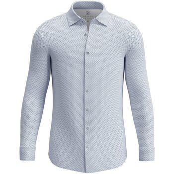 chemise desoto  chemise kent impression bleu clair 