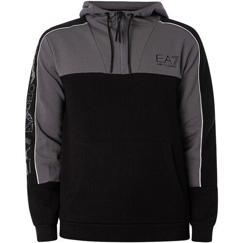 Emporio Armani EA7 Sweat à capuche zippé 1/4 avec logo à carreaux Noir -  Vêtements Sweats Homme 83,95 €