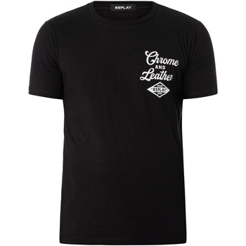 Vêtements Homme Débardeurs / T-shirts sans manche Replay T-shirt de retour de logo Noir