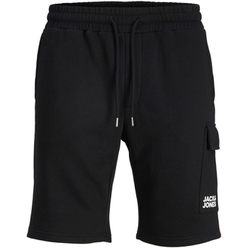 Vêtements Homme Shorts waist / Bermudas Jack & Jones 12225165 JPSTATLAS CARGO SWEAT Shorts waist BLACK Noir