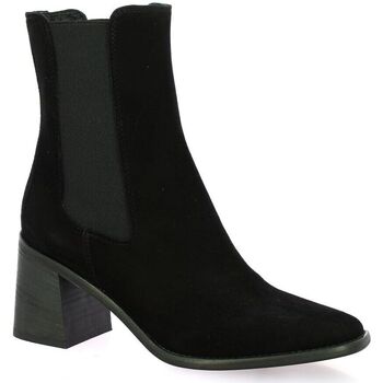 Chaussures Femme grey Boots Pao grey Boots cuir velours Noir