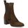 Chaussures Femme Boots Court Pao Boots Court cuir velours Marron