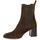 Chaussures Femme Boots Court Pao Boots Court cuir velours Marron