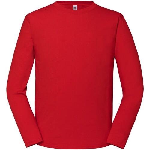 Vêtements Homme T-shirts manches longues Fruit Of The Loom Iconic Premium Rouge