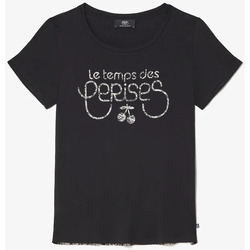 Vêtements Femme T-shirts & Polos Le Temps des Cerises T-shirt bi-matière deray noir imprimé Noir