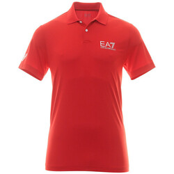 Vêtements Homme T-shirts & Polos Ea7 Emporio velvet-effect Armani Polo EA7 Emporio Rouge