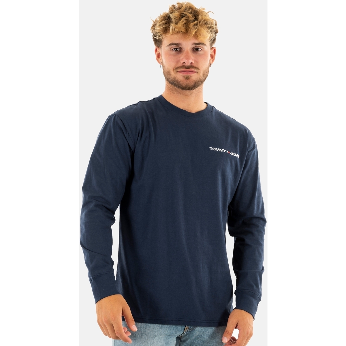 Vêtements Homme T-shirts manches longues Tommy Jeans dm0dm16879 Bleu