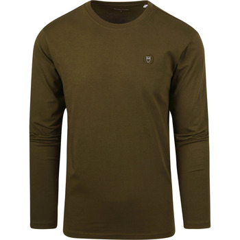 Vêtements Homme T-shirts & Polos Knowledge Cotton Apparel T-shirt Longsleeve Vert Olive Vert