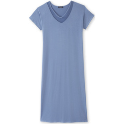 Vêtements Femme Pyjamas / Chemises de nuit Daxon by  - Chemise de nuit manches courtes Bleu
