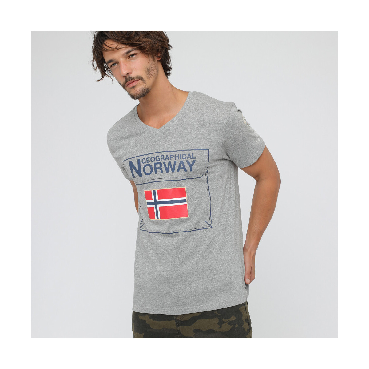 Vêtements Homme T-shirts manches courtes Geographical Norway T-shirt homme manches courtes Gris