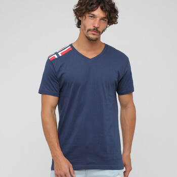 Vêtements Homme T-Shirt Just LS E8 Geographical Norway T-shirt homme manches courtes Bleu