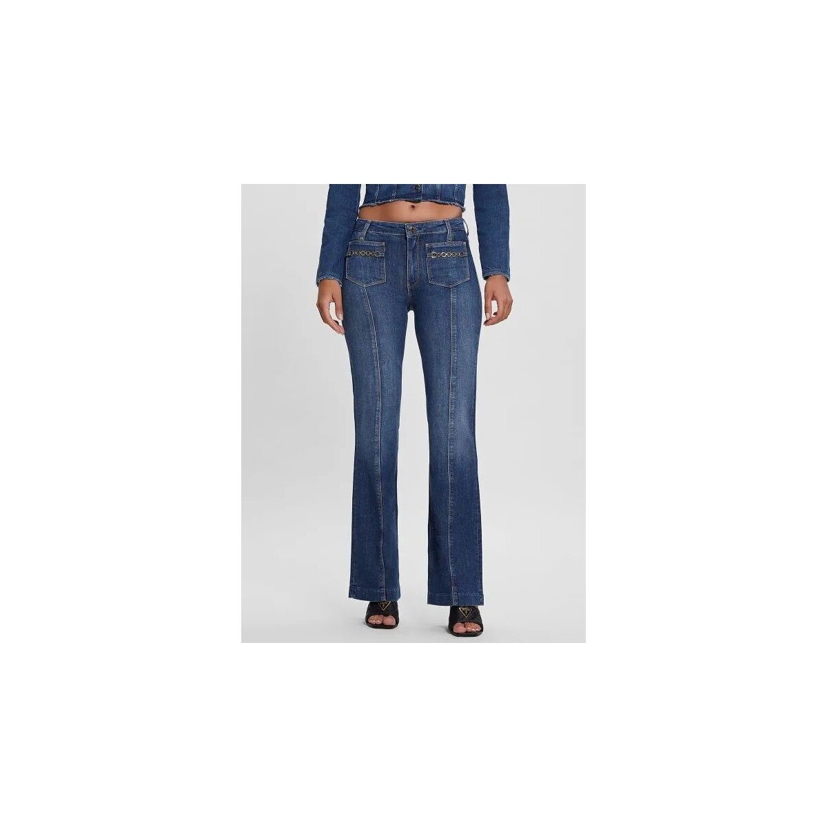 Vêtements Femme Jeans Guess SEXY BOOT W3BA0G D4H77-ENLD Bleu