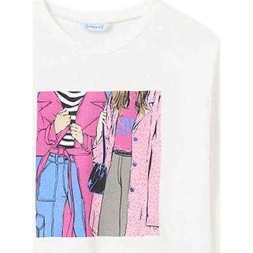 Vêtements Fille T-shirts tekst & Polos Mayoral  Blanc