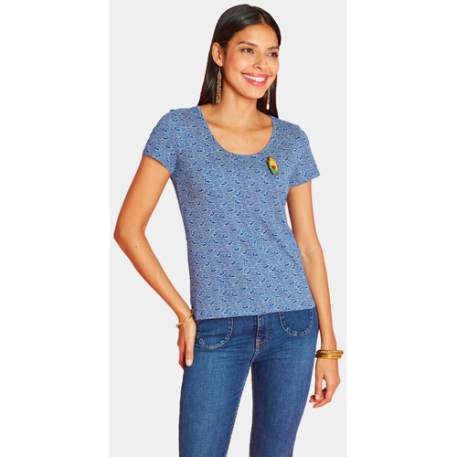 Vêtements Femme T-shirts & Polos Pantalon Velours Praline T-shirt Mc Serenite Bleu