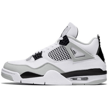 Chaussures Baskets mode huarache Nike Air Jordan 4 Military Black (GS) Blanc