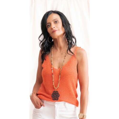 Vêtements Femme Débardeurs / T-shirts sans manche Bracelet Argenté Amazonite Débardeur Cairns orange Orange