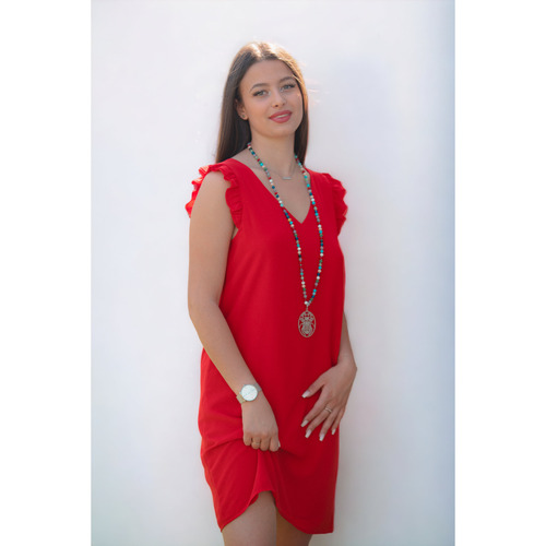 Vêtements Femme Robes Bracelet Argenté Amazonite Robe courte rouge Lans Rouge