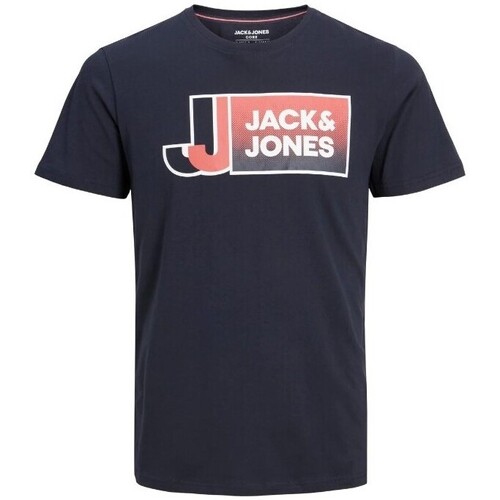 Vêtements Garçon T-shirts manches courtes Jack And Jones Junior TEE-SHIRT JCOLOGAN JUNIOR - NAVY BLAZER - 176 Multicolore