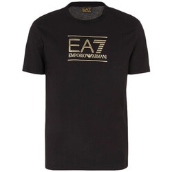 Vêtements Homme T-shirts & Polos Ea7 Emporio velvet-effect Armani Tee-shirt EA7 Noir