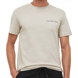 Vêtements Homme T-shirts manches courtes Calvin Klein Jeans logo tape Beige