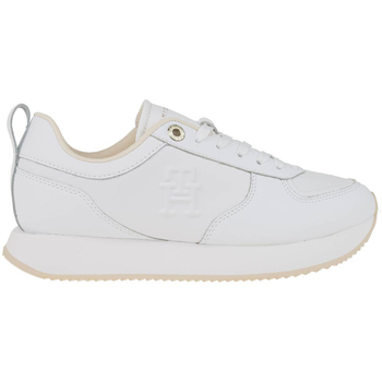 Chaussures Femme Baskets mode Tommy Hilfiger Casual Leather Runner Blanc