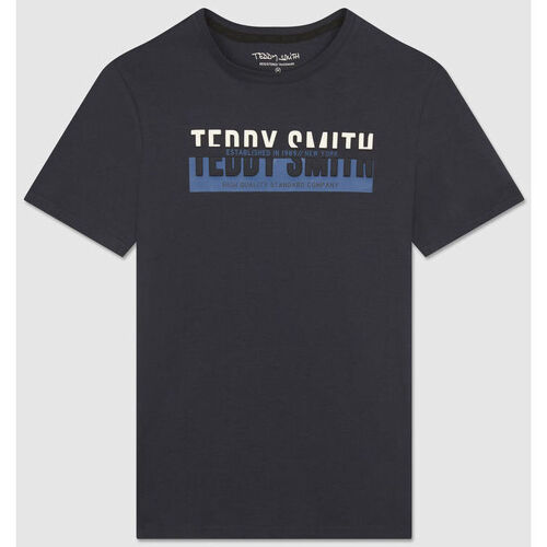 Vêtements Homme T-shirts & Polos Teddy Smith T-shirt col rond jersey GORDON MC Marine