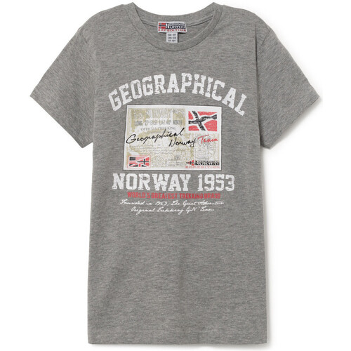 Vêtements Enfant T-shirts manches courtes Geographical Norway T-Shirt manches courtes en coton Gris