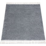 Tapis BERBER carré 9000 gris Franges berbère 120x120 cm
