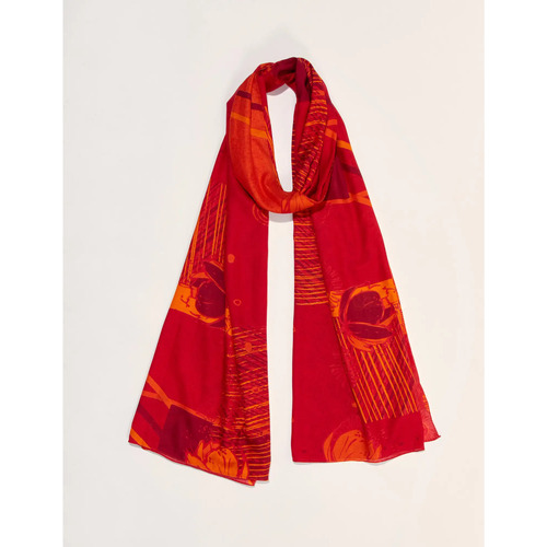 Accessoires textile Femme Mules / Sabots La Fiancee Du Mekong Grand foulard rectangulaire imprimé GRIMM Rouge