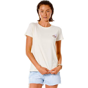 Vêtements Femme T-shirts half-zip manches courtes Rip Curl PARADISE CALLING TEE Blanc