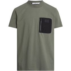 Vêtements Homme T-shirts manches courtes Calvin Klein Jeans T-shirt coton col rond Kaki