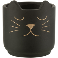 Voir toutes les ventes privées Vases / caches pots d'intérieur Jolipa Petit cache Pot en ciment Chat noir et Or Noir