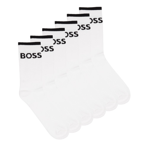 Accessoires Sistaglam Chaussettes BOSS 6P QS Stripe CC Blanc