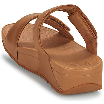 FitFlop Lulu Adjustable Leather Slides Marron / Camel