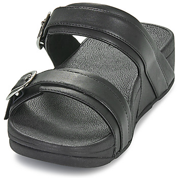 FitFlop Lulu Adjustable Leather Slides Noir