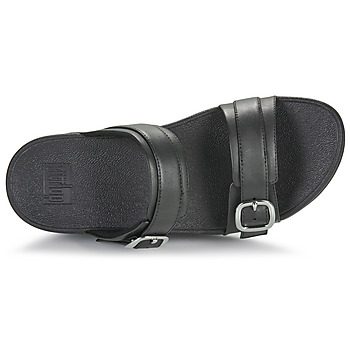 FitFlop Lulu Adjustable Leather Slides Noir