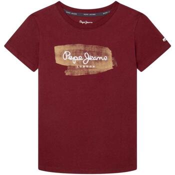 Vêtements Garçon T-shirts & Polos Pepe print JEANS  Rouge