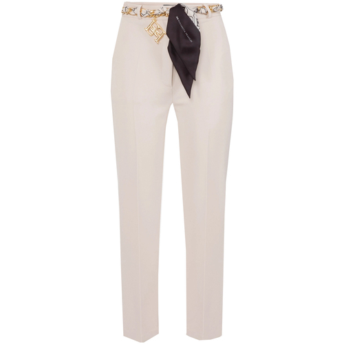 Vêtements Femme Pantalons Elisabetta Franchi pa04737e2-193 Blanc