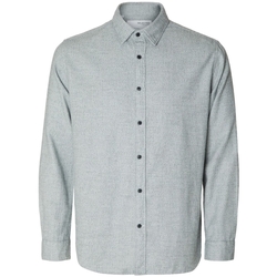 Vêtements Homme Chemises manches longues Selected Regowen-Twist L/S - Grey/Asphalt Marron