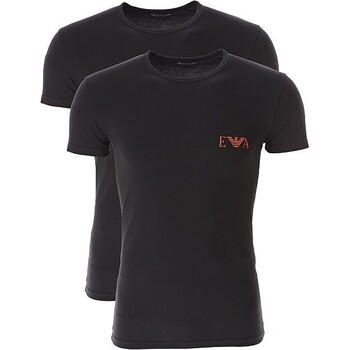 Vêtements Homme T-shirts manches courtes Emporio Armani - Tee-shirt X2 - noir Noir