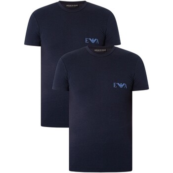 Vêtements Homme T-shirts manches courtes Emporio Armani - Tee-shirt X2 - marine Marine