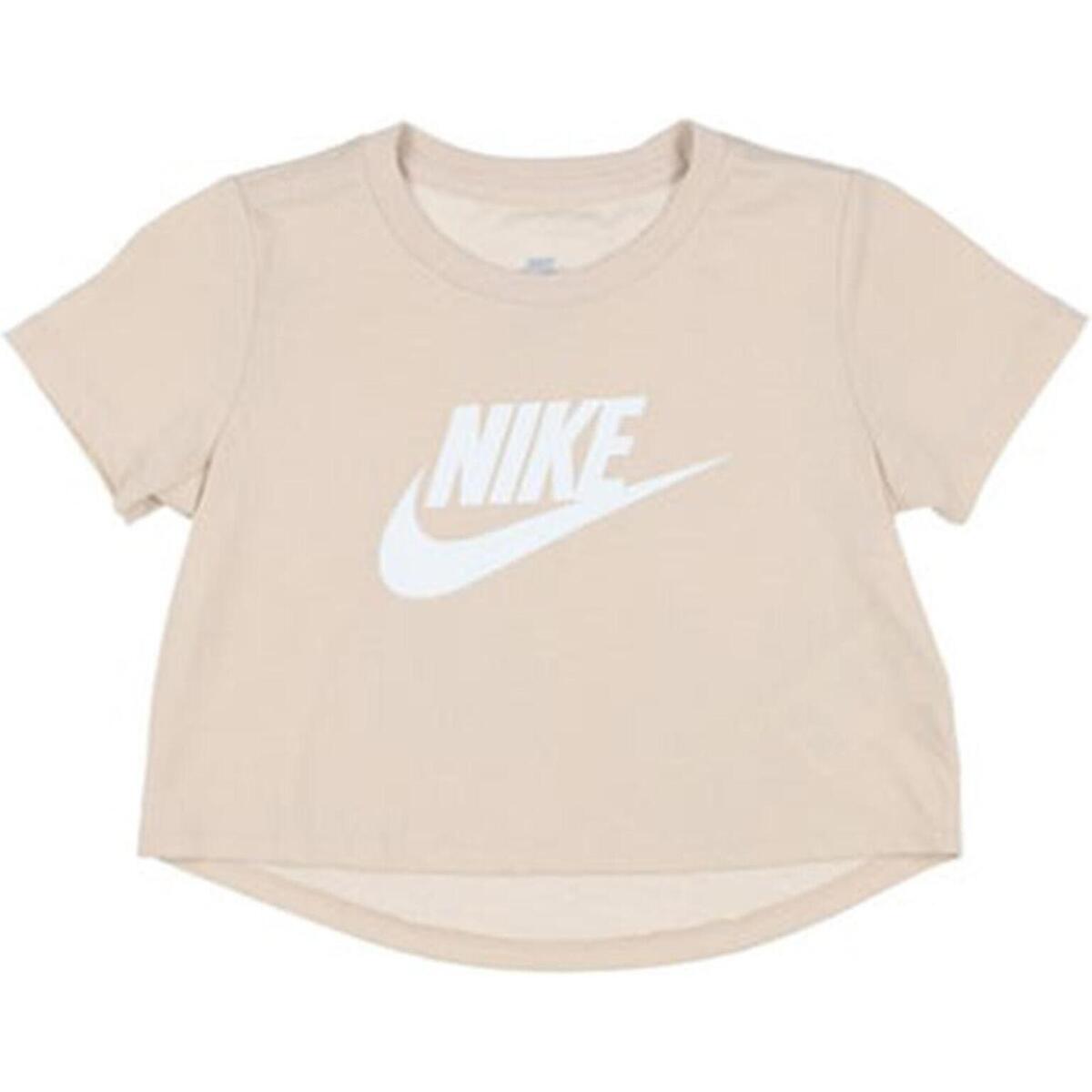 Vêtements Fille T-shirts manches courtes Nike G nsw tee crop futura Beige