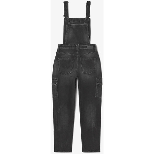 Vêtements Fille Combinaisons / Salopettes Le Temps des Cerises Salopette pantalon camil en jeans noir délavé Noir