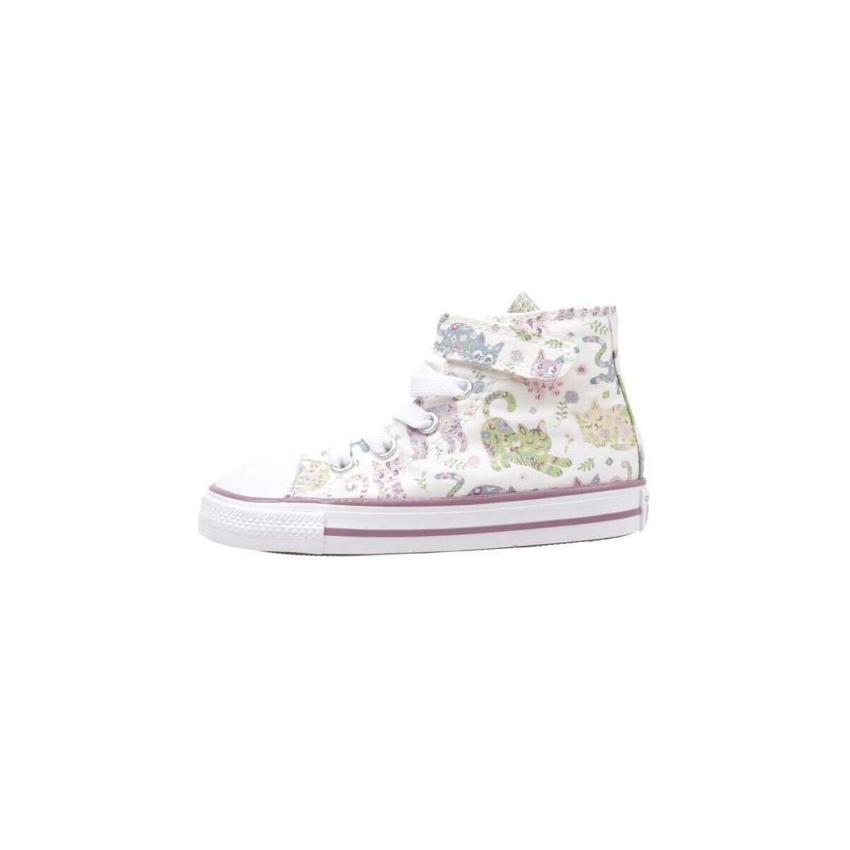 Chaussures Fille Baskets CONVERSE Ctas Lift Hi 572240C Ghost Steel Egret CHUCK TAYLOR ALL STAR EASY-ON FELINE FLORALS Rose