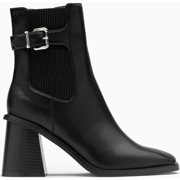 Chaussures Femme Bottines Vanessa Wu Bottines montantes Clémentine noires à talon trapèze Noir